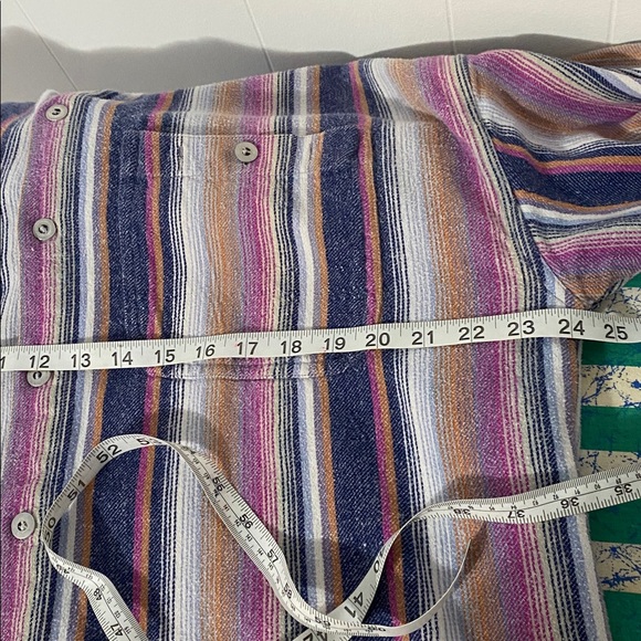 90’s Point Zero Multicolor Striped Flannel Shirt with Gray Hood XL - Picture 7 of 9